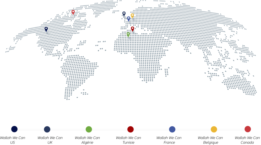 Map des équipes Wallah we can a travers le monde